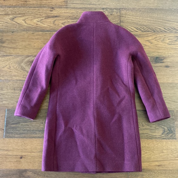 *NWOT* J.Crew Cocoon Coat Italian Stadium Cloth Wool, Heather Fire Red, size 0P - Picture 11 of 16